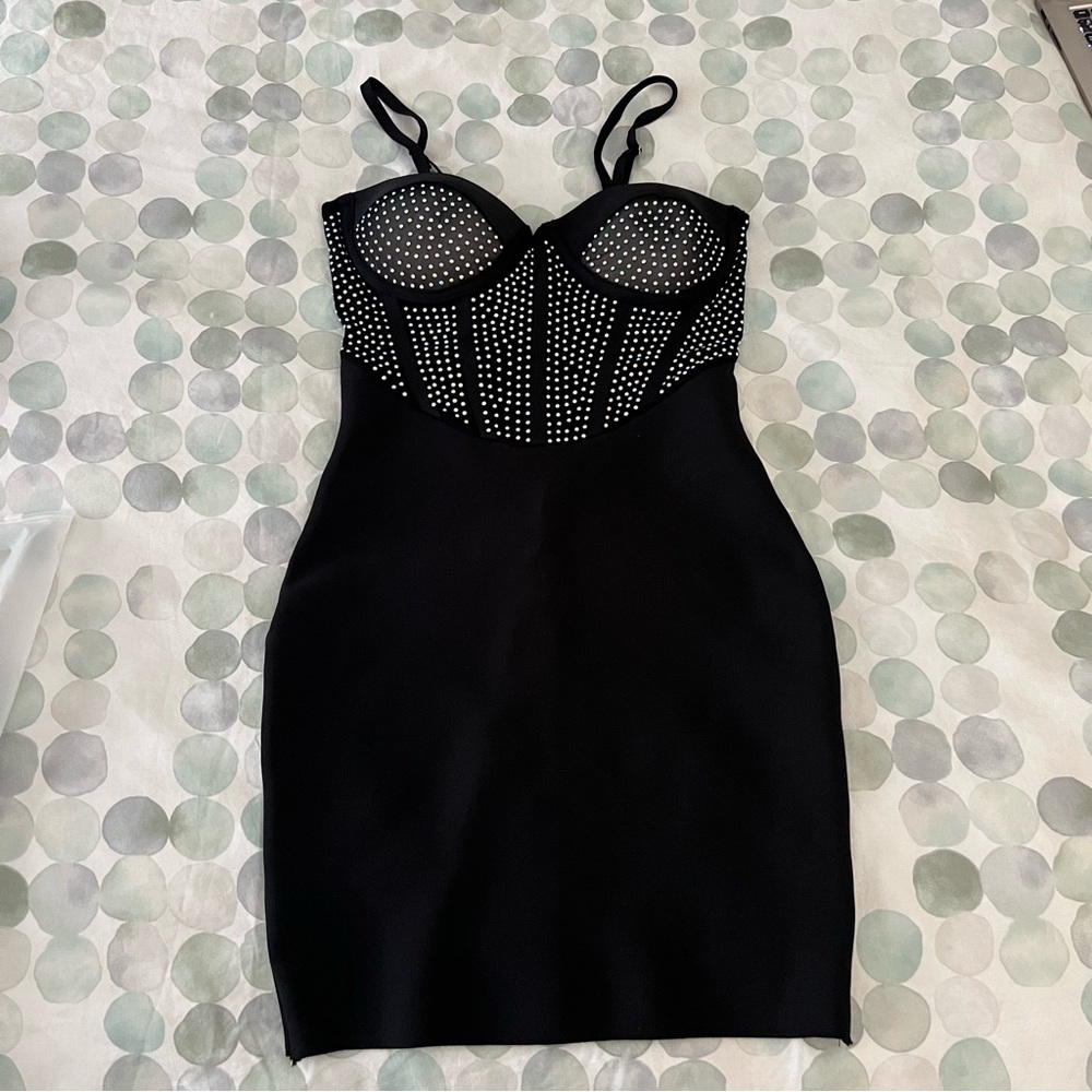 Tia Diamonate mini black dress